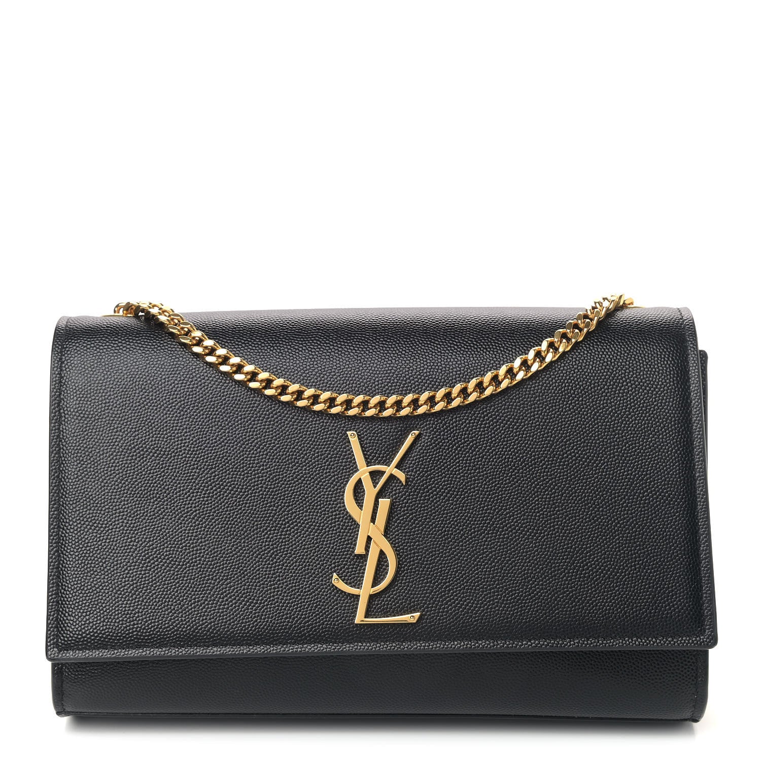 Saint Laurent Grain De Poudre Medium Classic Monogram Kate Satchel Black 1 of 4