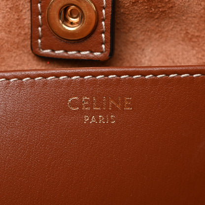 Celine Smooth Calfskin Cuir Small Triomphe Cabas Drawstring Tan 6 of 12
