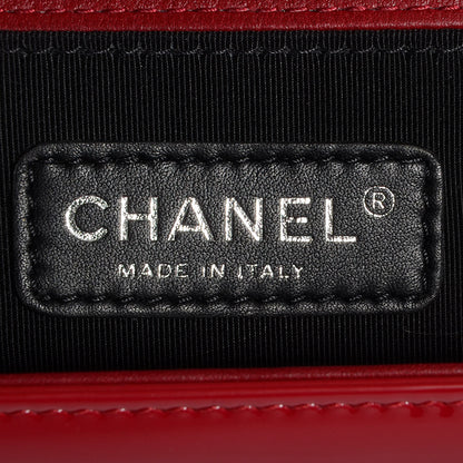 Chanel Patent Leather Medium Boy Flap Plexiglass Red 7 of 9