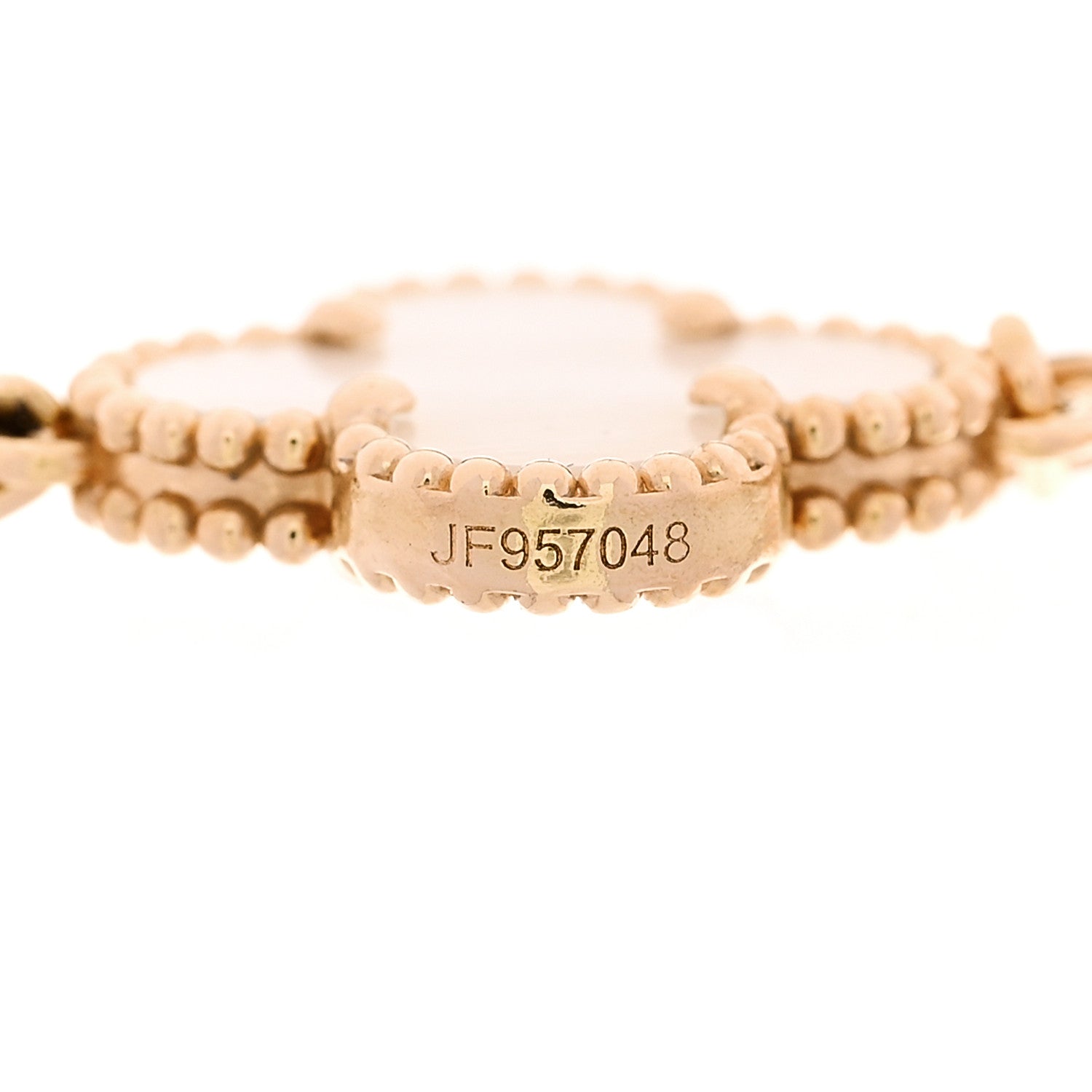 Van Cleef & Arpels 18K Yellow Gold Mother of Pearl 5 Motifs Vintage Alhambra Bracelet 4 of 4