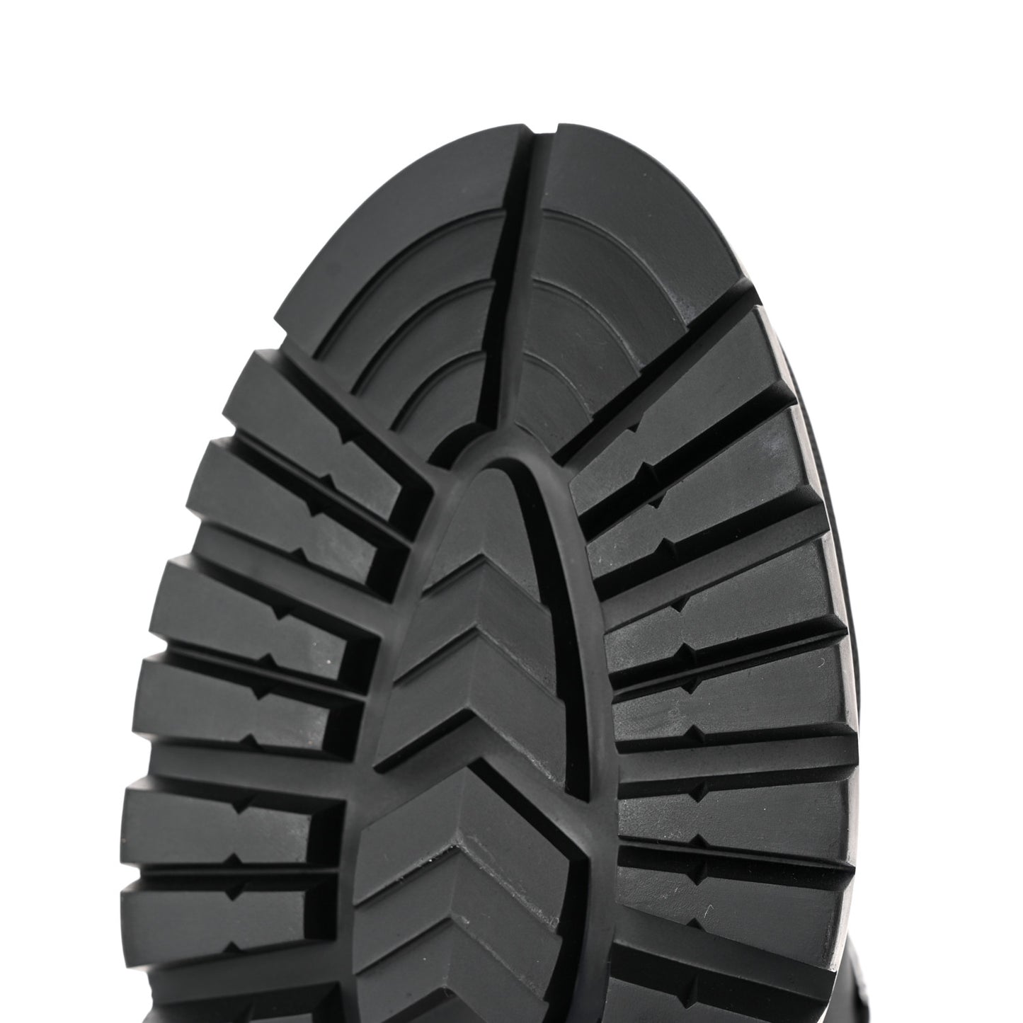 Spazzolato Re-Nylon Metal Triangle Logo Lace Up 55mm Ankle Boots 39.5 Black
