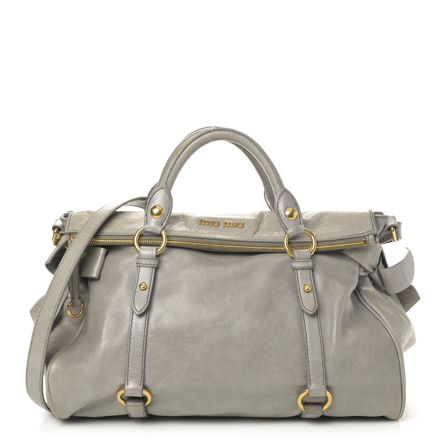 Vitello Lux Medium Bow Bag Grey