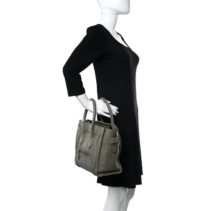 Celine Smooth Calfskin Micro Luggage Khaki 2 of 10