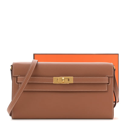 Hermes Evercolor Kelly Wallet To Go Gold 11 of 11