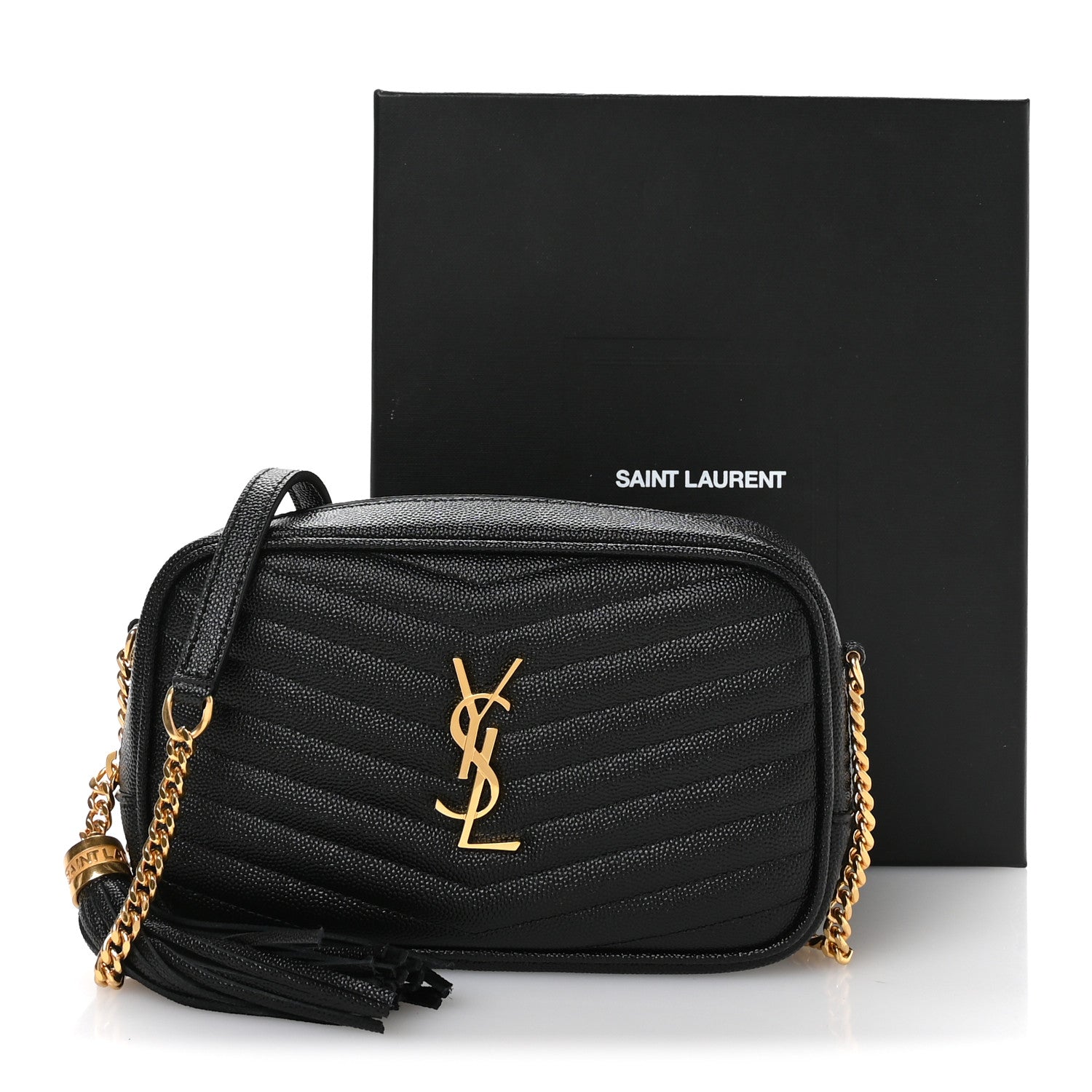 Saint Laurent Grain De Poudre Matelasse Monogram Mini Lou Camera Bag Black 11 of 11