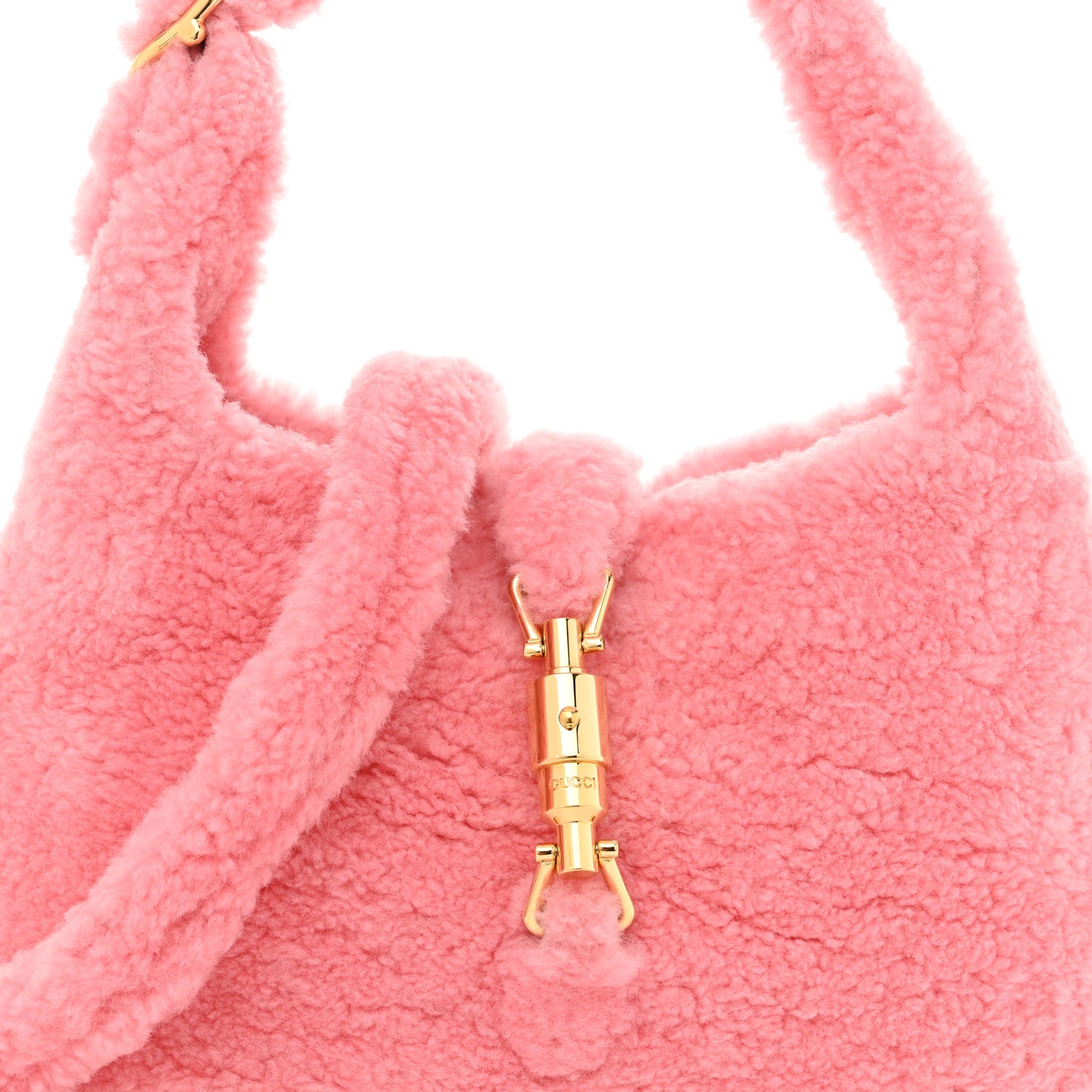 Gucci Shearling Small Jackie 1961 Shoulder Bag Lotus Pink 8 of 10