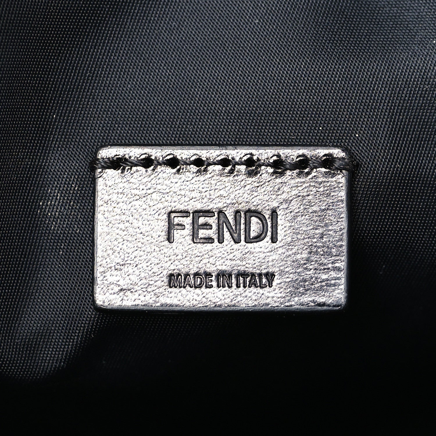 Fendi Glazed Fabric Vitello Brush FF 1974 Toiletry Case Black 6 of 9