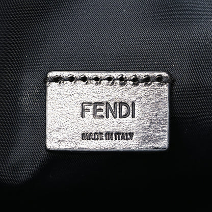 Fendi Glazed Fabric Vitello Brush FF 1974 Toiletry Case Black 6 of 9
