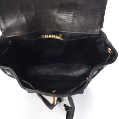 Chanel Lambskin Quilted Drawstring Backpack Black 5 of 10