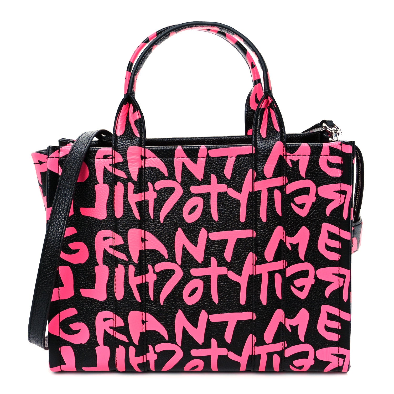 Marc Jacobs X STEPHEN SPROUSE Grained Calfskin Medium The Tote Bag Pink 1 of 22