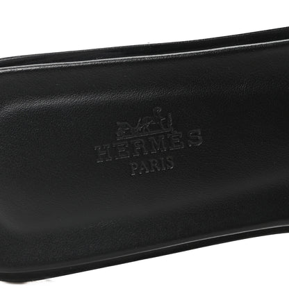 Hermes Box Calfskin Oran Sandals 39.5 Black 8 of 9
