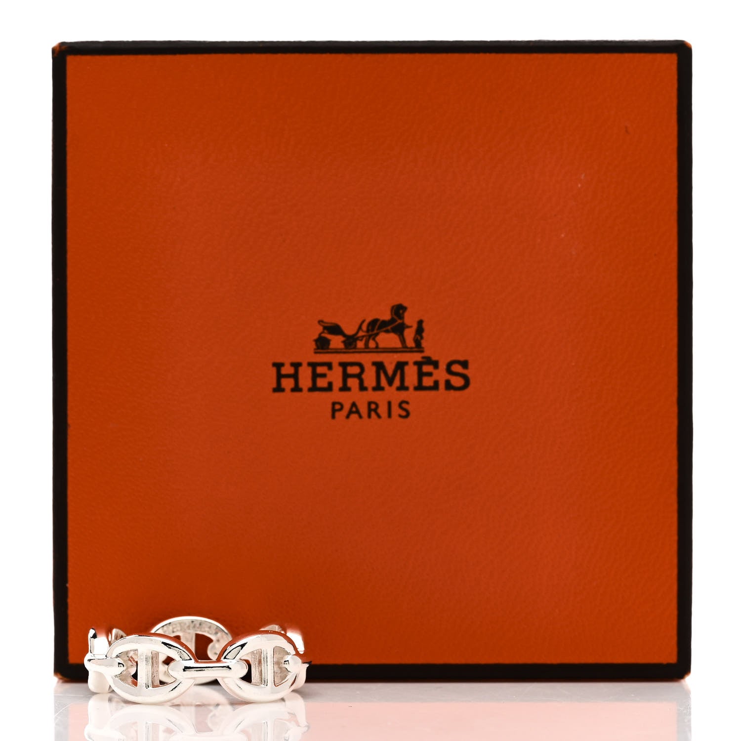 Hermes Sterling Silver PM Chaine d'Ancre Enchainee Band Ring 55 7.25 6 of 6