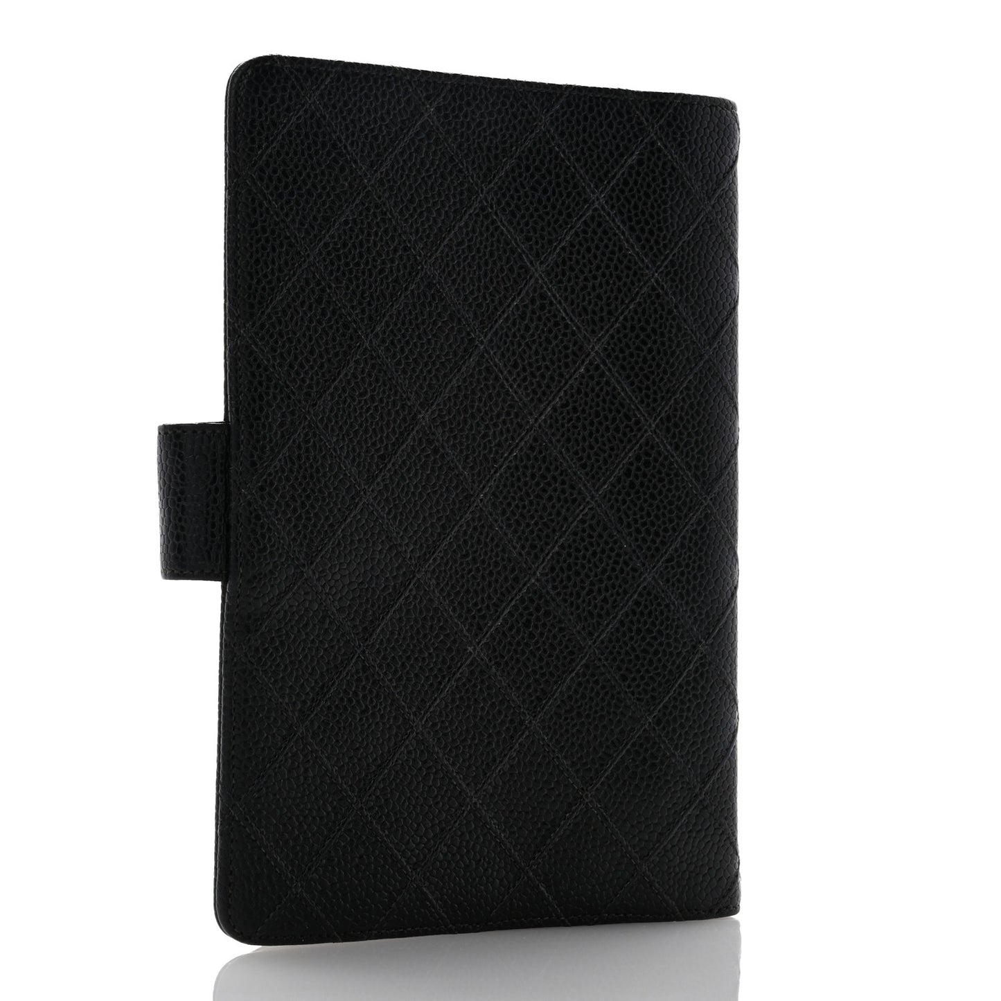 Caviar Quilted CC Ring Agenda Planner Black