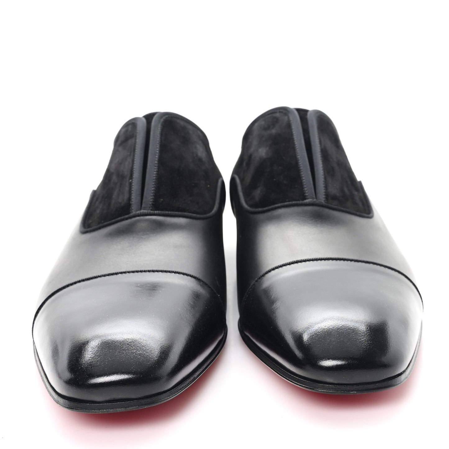 Calfskin Veau Velours Mens Alpha Male Flat 42.5 Black
