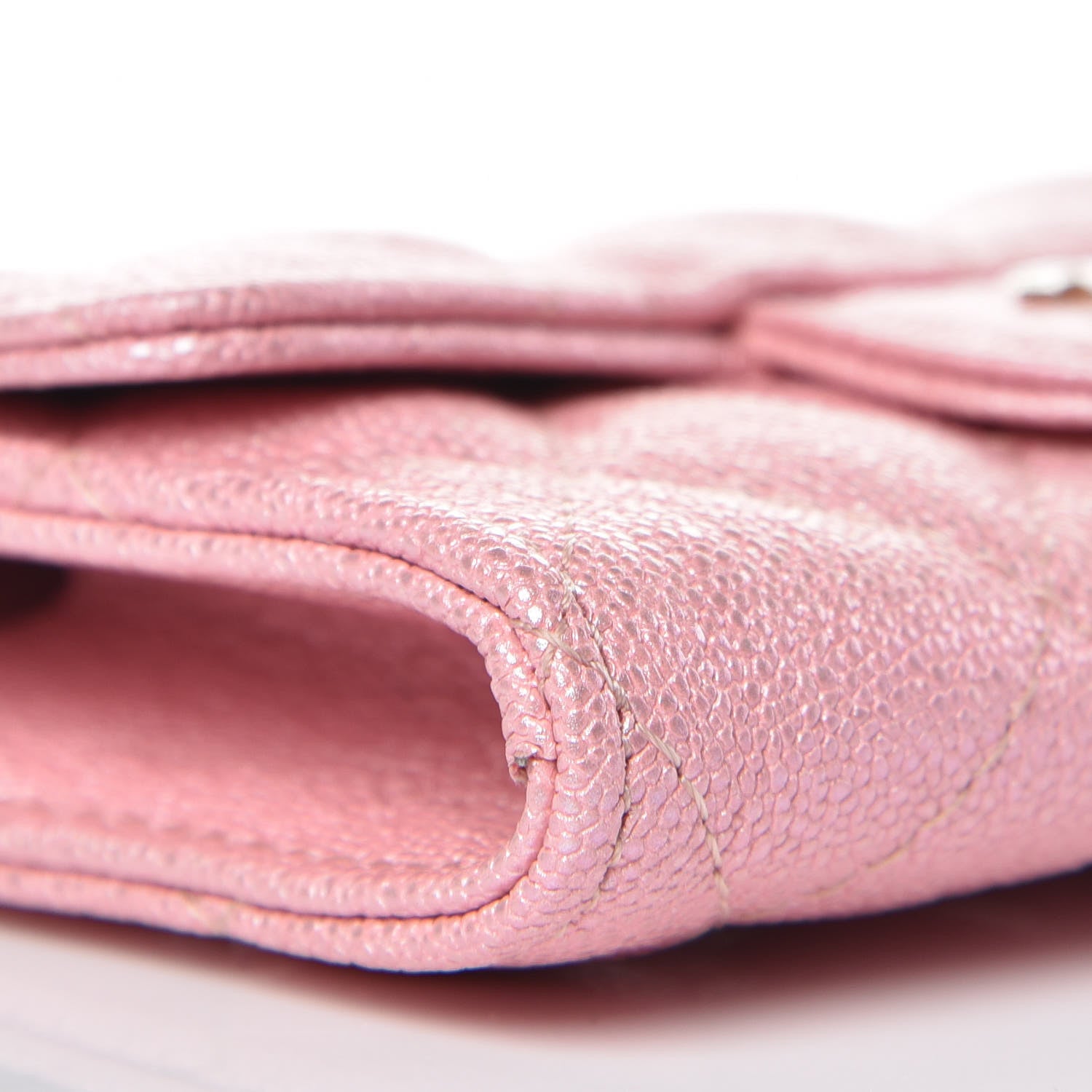 Chanel Iridescent Caviar Quilted Flap Card Holder Rose Pink 5 of 11