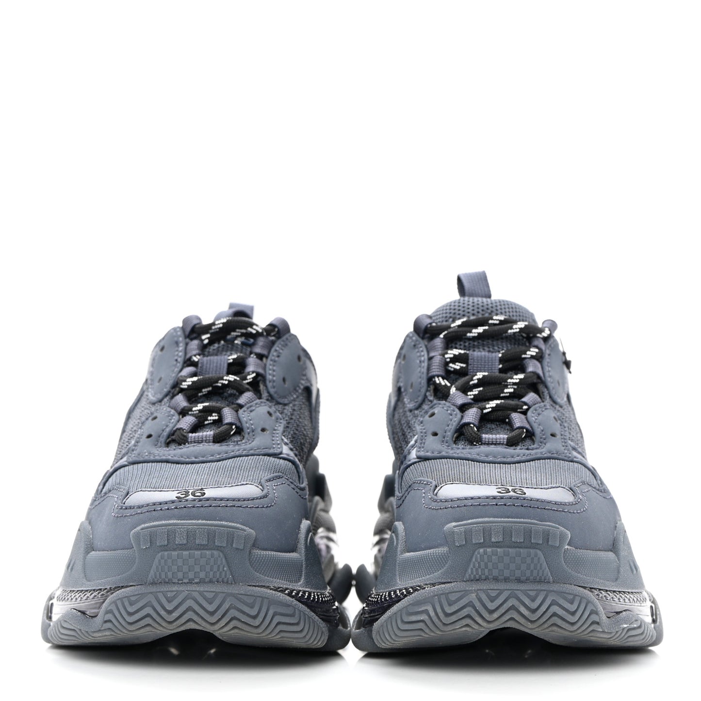 Fabric Mesh Clear Sole Womens Triple S Sneakers 36 Ombre Blue