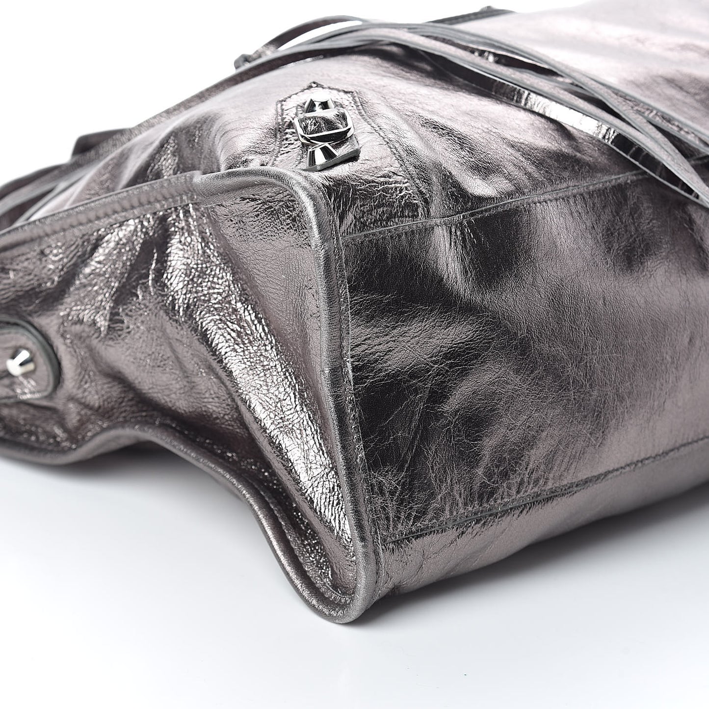 Metallic Agneau Classic Silver Hardware City Pewter