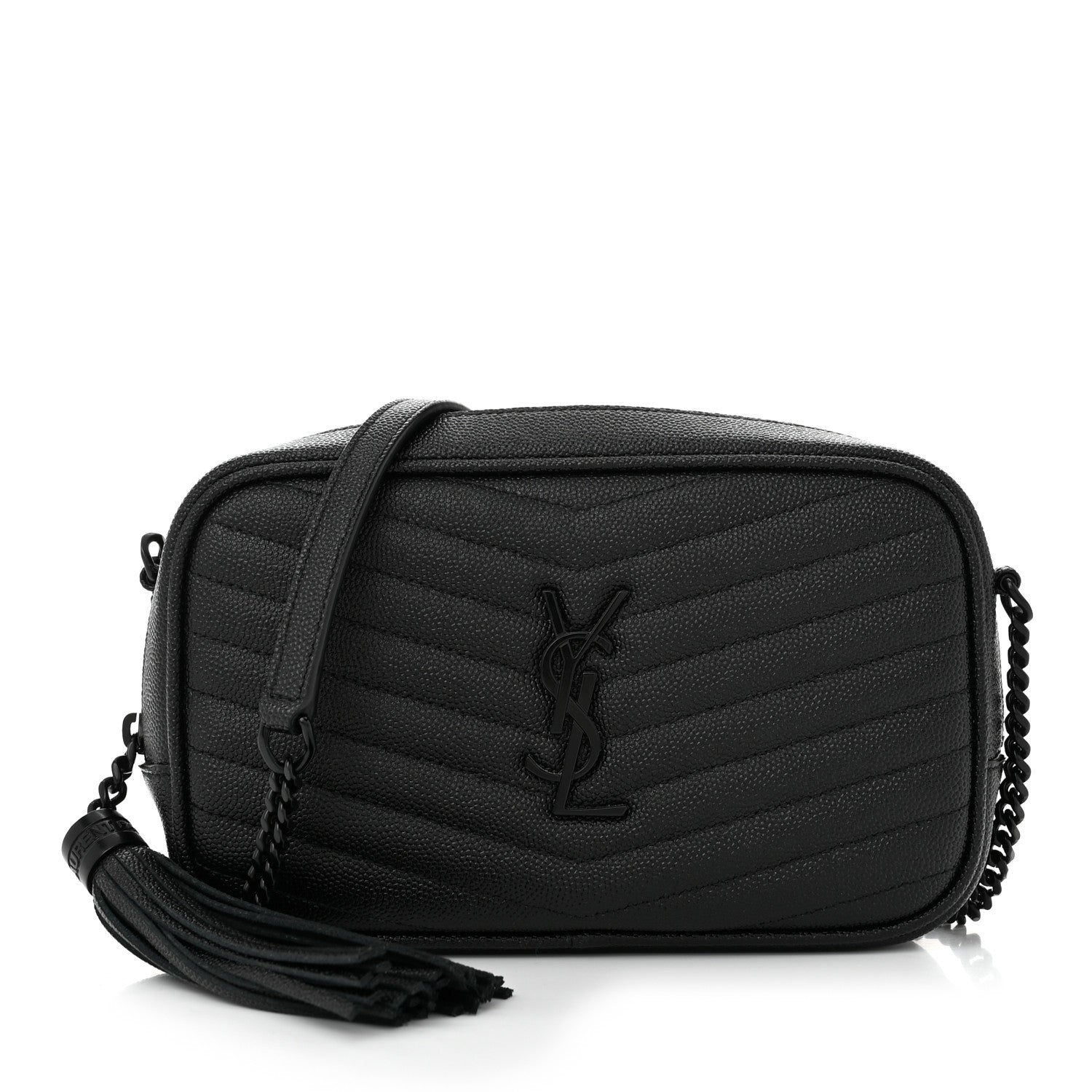 Saint Laurent Grain De Poudre Matelasse Monochrome Monogram Mini Lou Camera Bag Black 1 of 11
