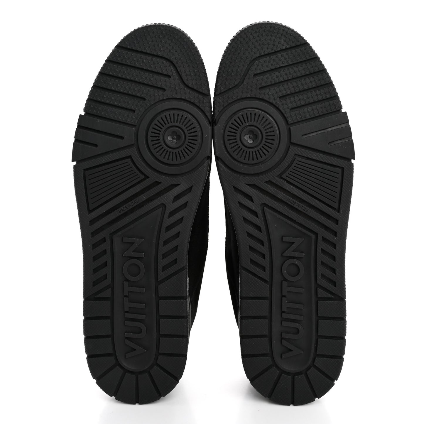 Suede Mens LV Trainer Sneakers 9 Black