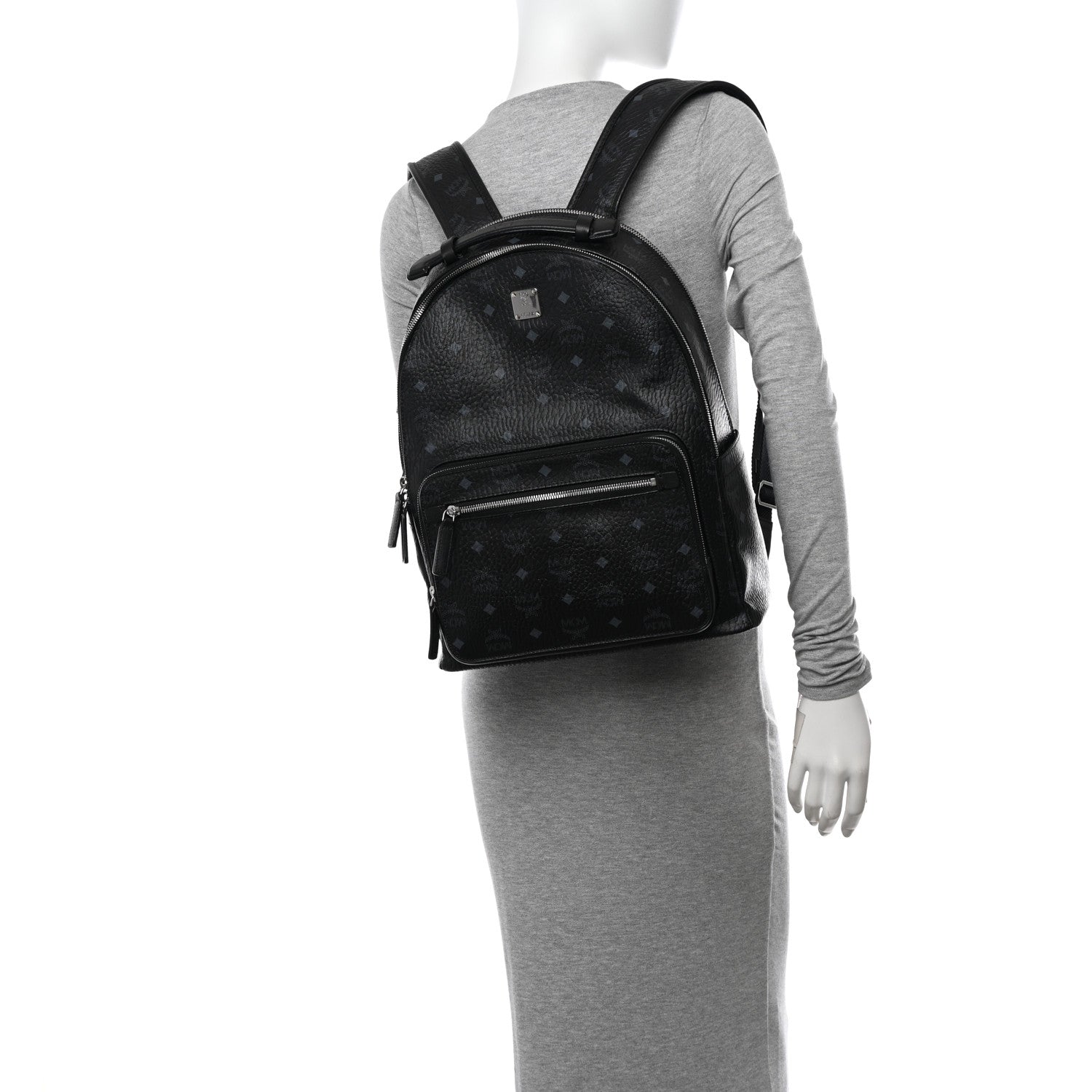 MCM Visetos Medium Stark Backpack Black 2 of 12