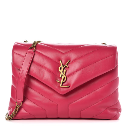 Saint Laurent Calfskin Y Quilted Monogram Small Loulou Chain Satchel Fresh Fuchsia 1 of 10
