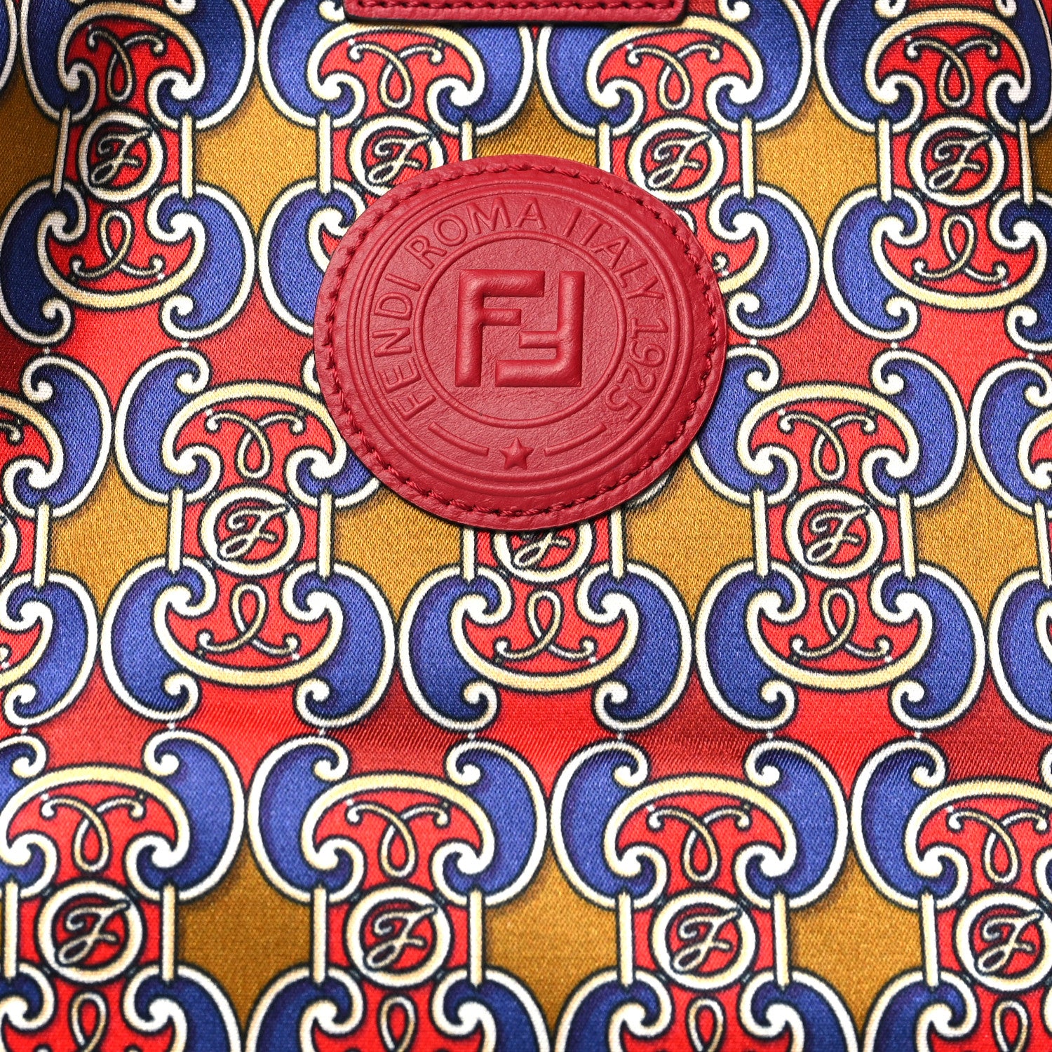 Fendi Fabric Grille Royale Print Stamp Patch Mini Peekaboo Defender Cover Red Blue Strawberry 7 of 9