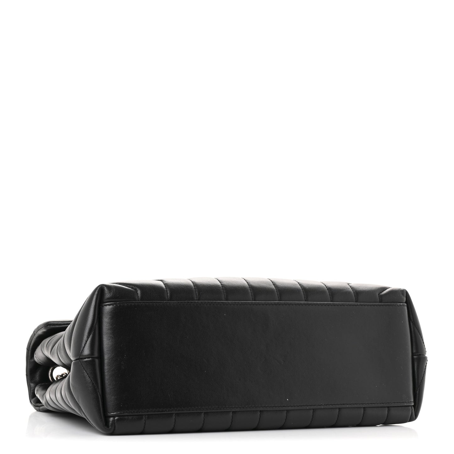 Calfskin Y Quilted Monogram Medium Loulou Chain Satchel Black