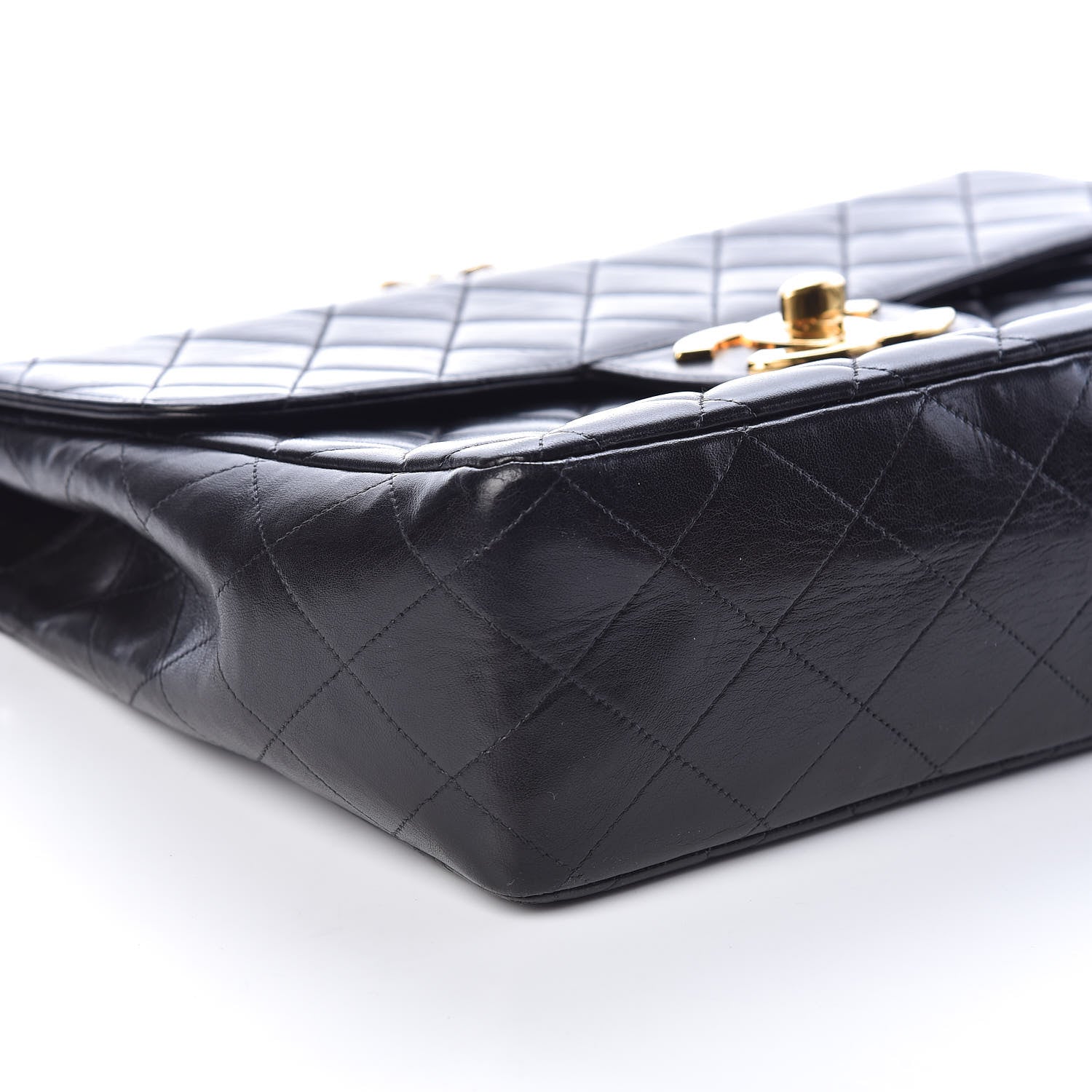 Chanel Lambskin Quilted Jumbo Single Flap Black 10 of 12