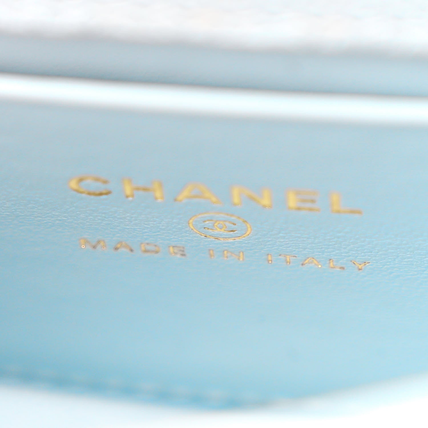 Chanel Caviar Quilted Nano Coco Handle Clutch With Chain Light Blue 6 of 11