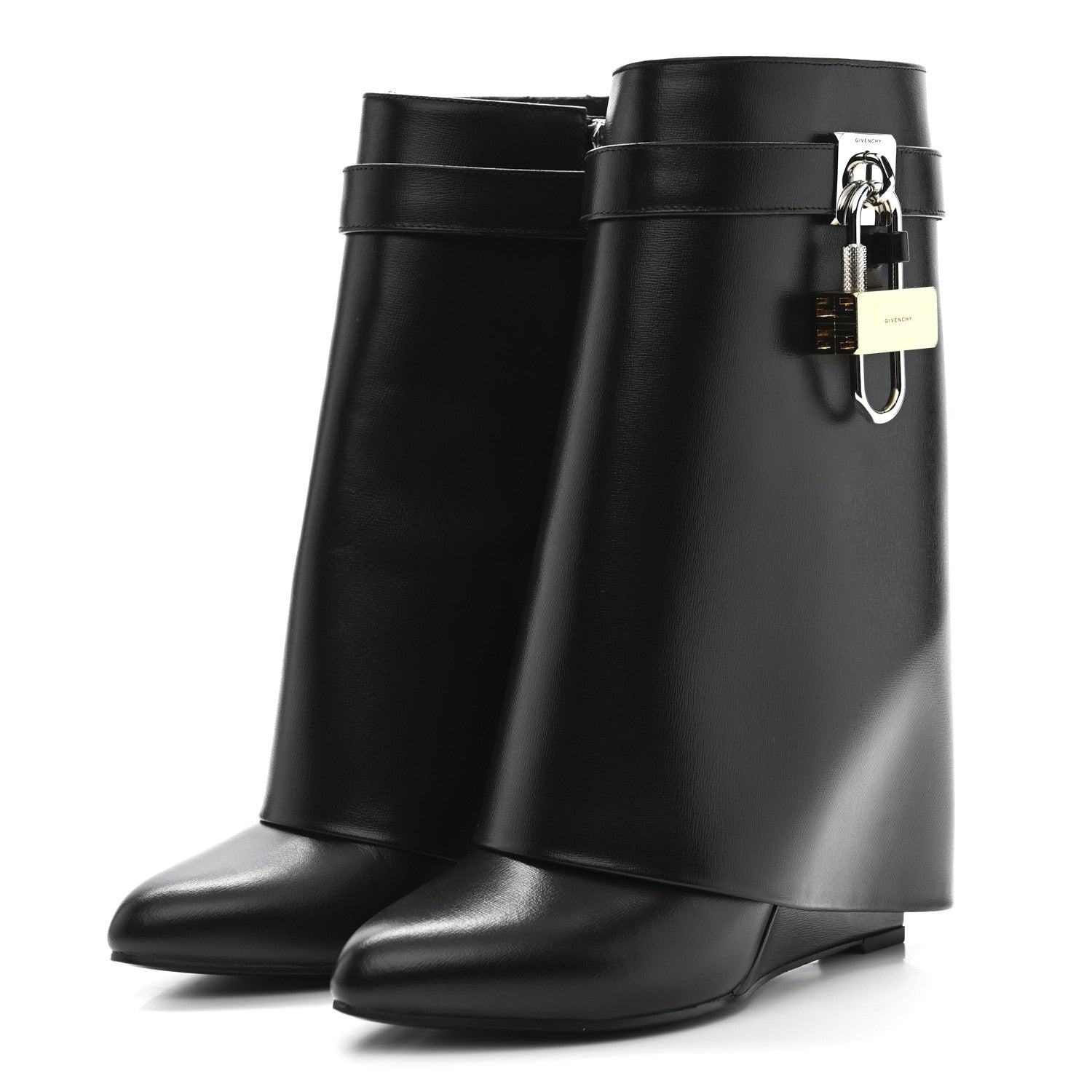 Givenchy Calfskin Shark Lock Ankle Boots 37 Black 4 of 9