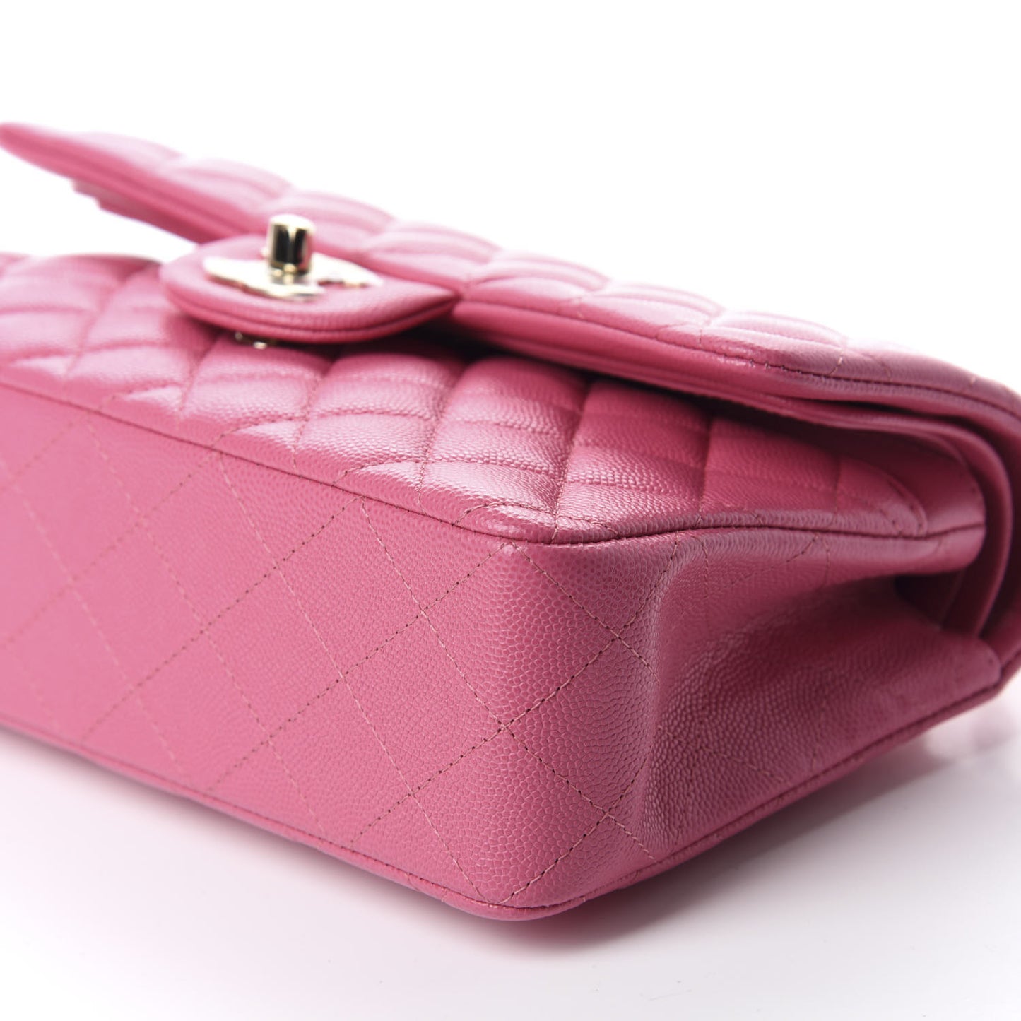 Caviar Quilted Small Double Flap Pink