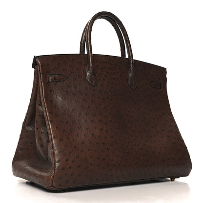 Hermes Ostrich Birkin 40 Noisette 2 of 14