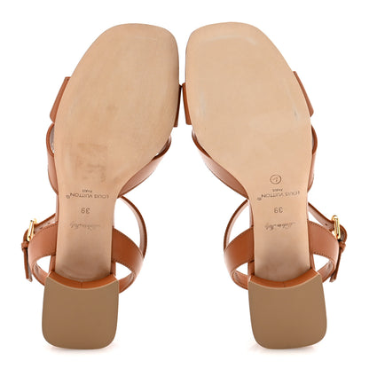 Louis Vuitton Calfskin LV Isola Sandals 39 Cognac 6 of 9