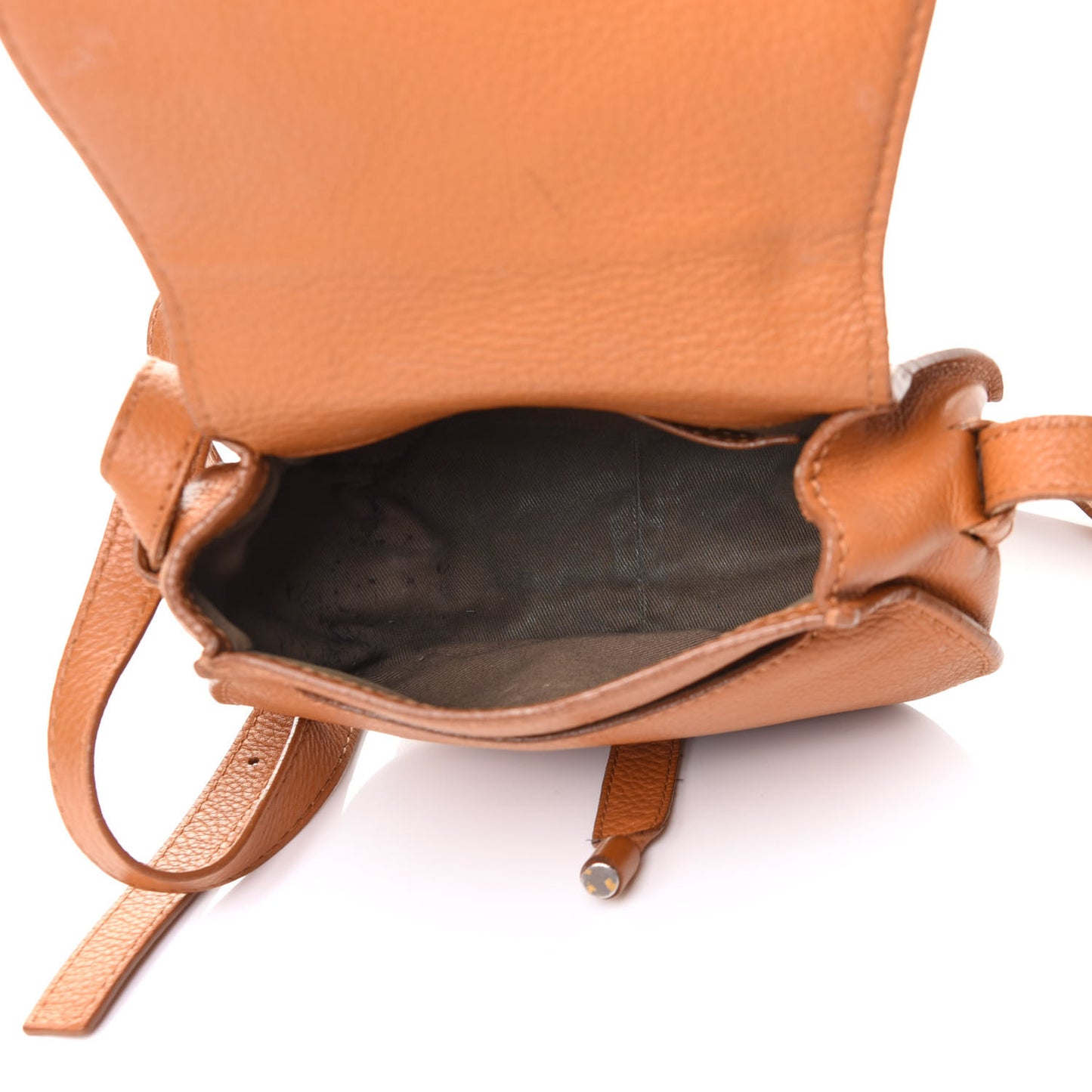 Calfskin Mini Marcie Round Crossbody Bag Brown Sugar
