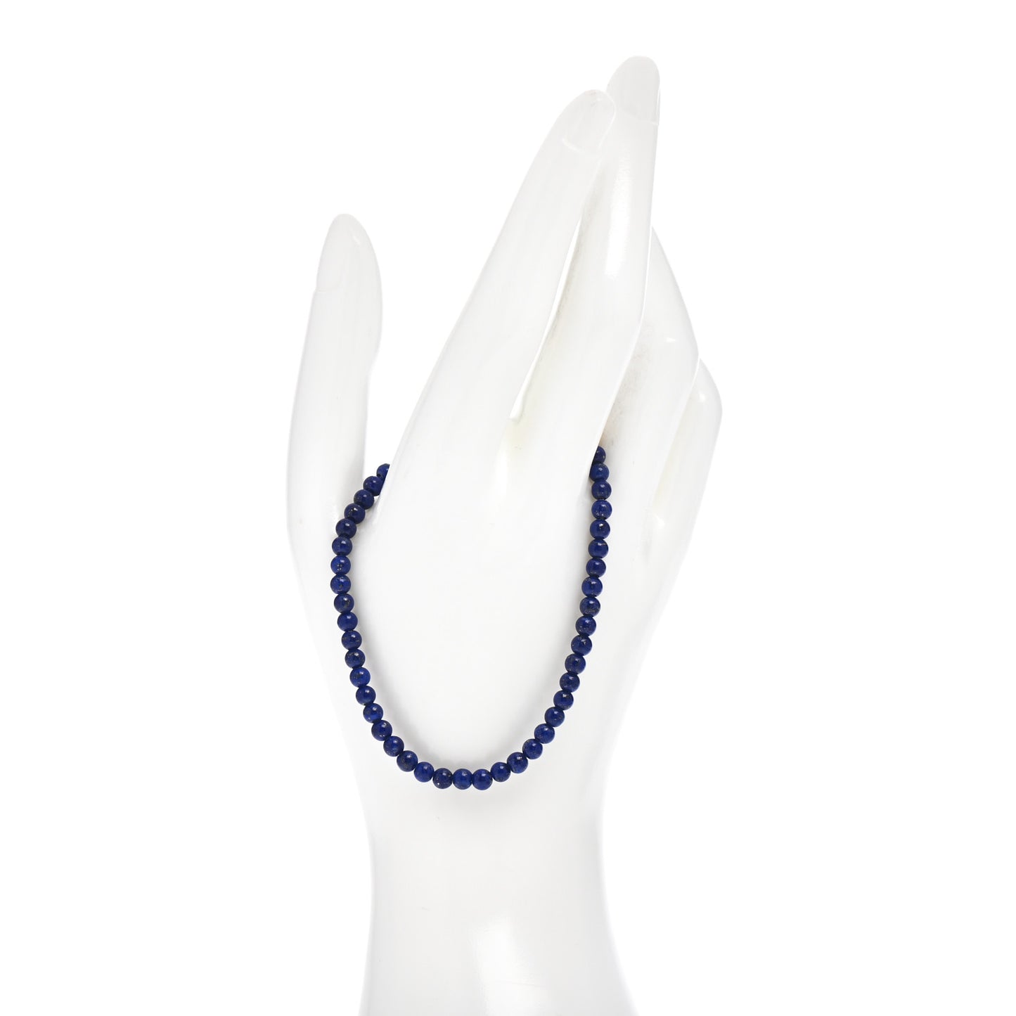 18K Yellow Gold Lapis Lazuli 4mm Spiritual Beads Bracelet