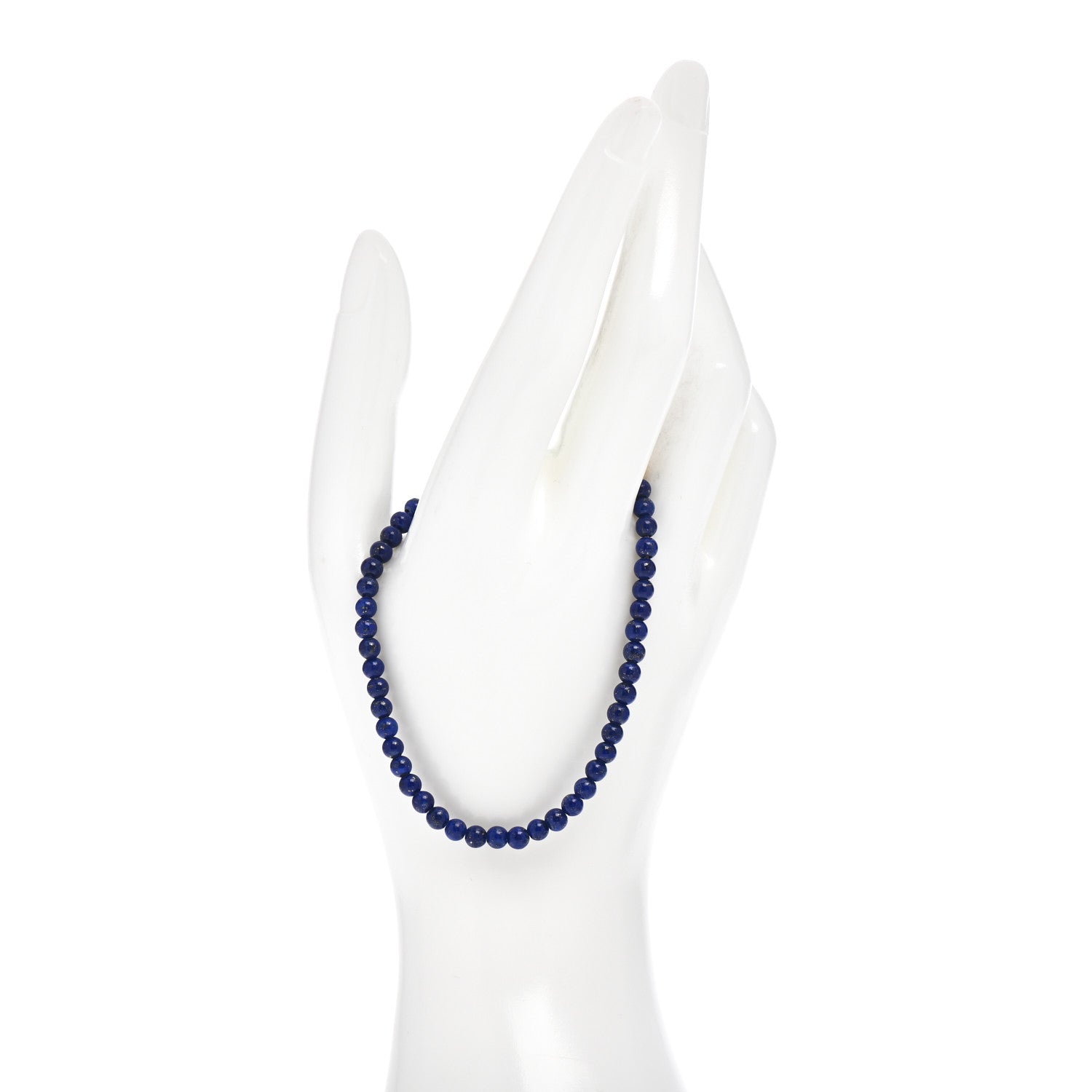 David Yurman 18K Yellow Gold Lapis Lazuli 4mm Spiritual Beads Bracelet 2 of 5