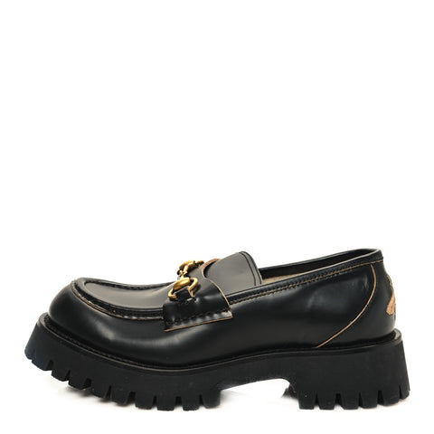 Cordovan Lux Womens Harald Horsebit 25mm Platform Loafers 36 38 Black