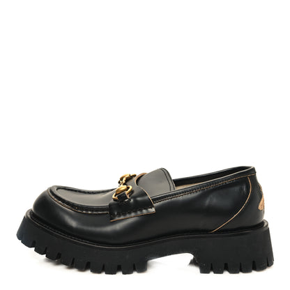 Gucci Cordovan Lux Womens Harald Horsebit 25mm Platform Loafers 36 38 Black 1 of 9