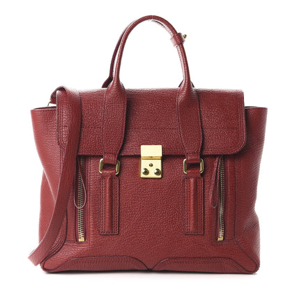 3.1 Phillip Lim 3.1 Textured Calfskin Medium Pashli Satchel Red 1 of 14