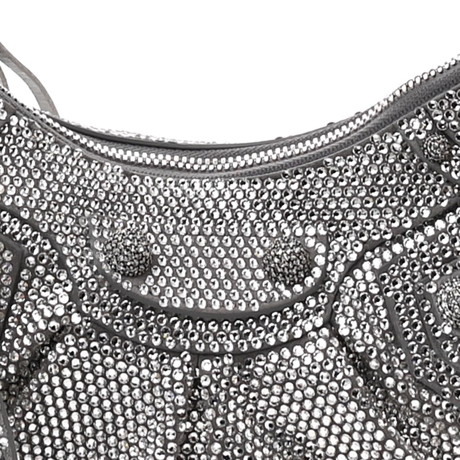 Balenciaga Rhinestone Encrusted Le Cagole Shoulder Bag XS Silver 7 of 12