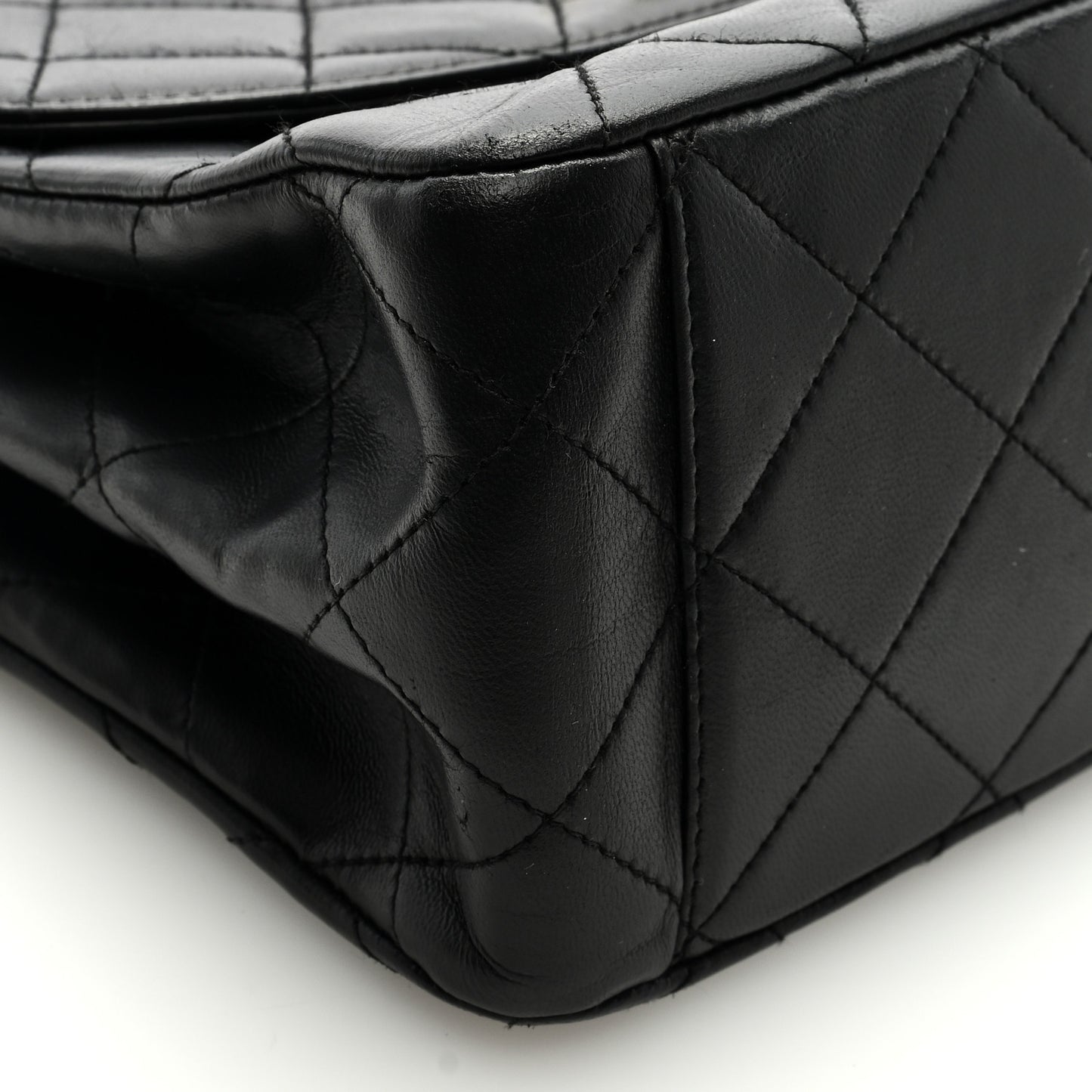 Lambskin Quilted CC Flap Shoulder Bag Black