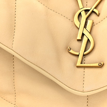 Saint Laurent Lambskin Quilted Small Loulou Puffer Monogram Chain Satchel Crema Soft 8 of 13