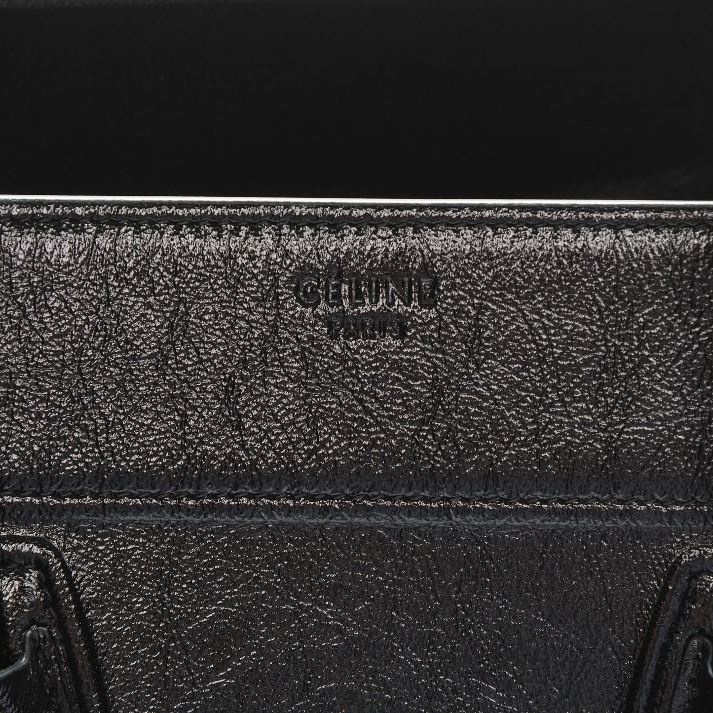 Shiny Goatskin Medium Phantom Luggage Black