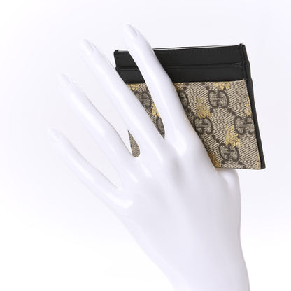 Gucci GG Supreme Monogram Bees Card Holder Black 2 of 7