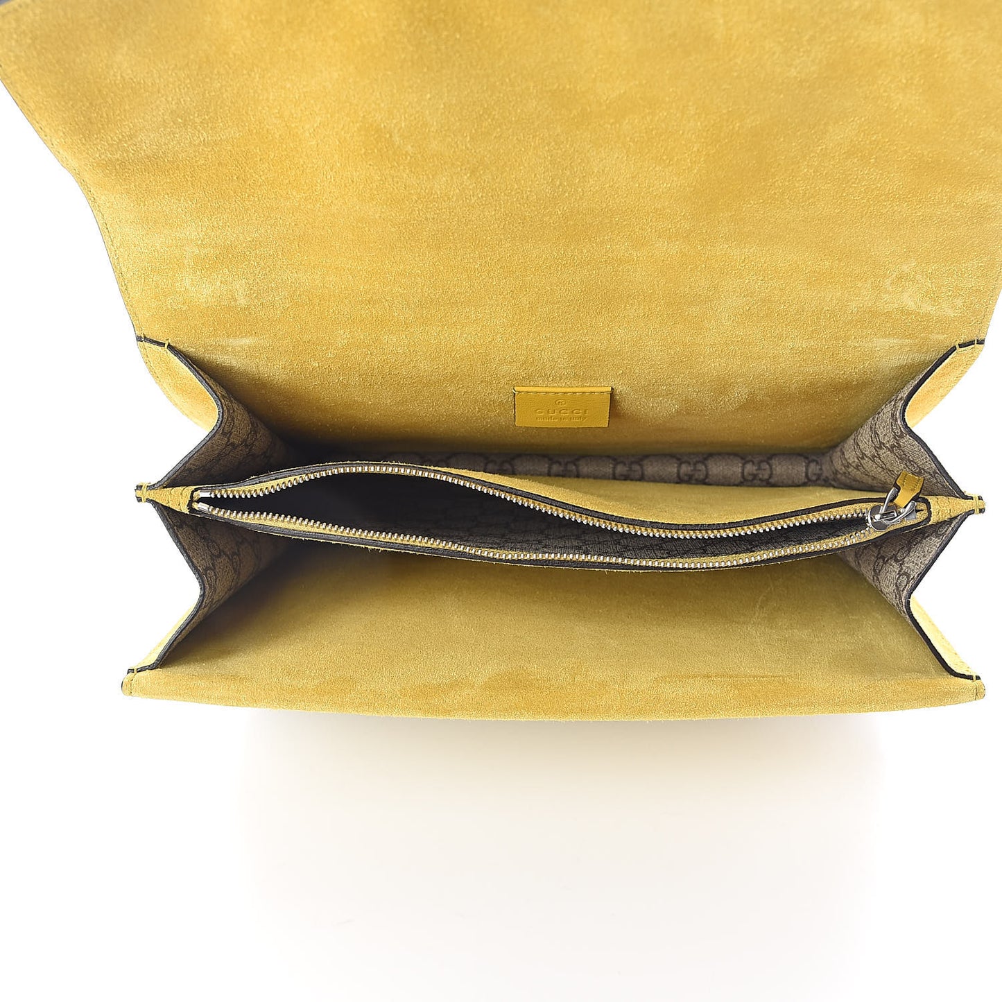 GG Supreme Monogram Crystal Bow Embroidered Medium Dionysus Shoulder Bag Yellow