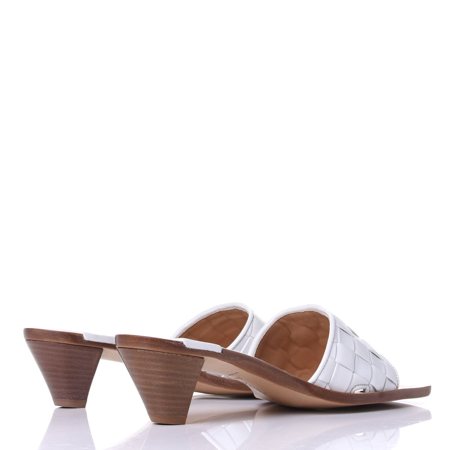Bottega Veneta Nappa Intrecciato Heeled Sandals 38.5 Optic White 4 of 10