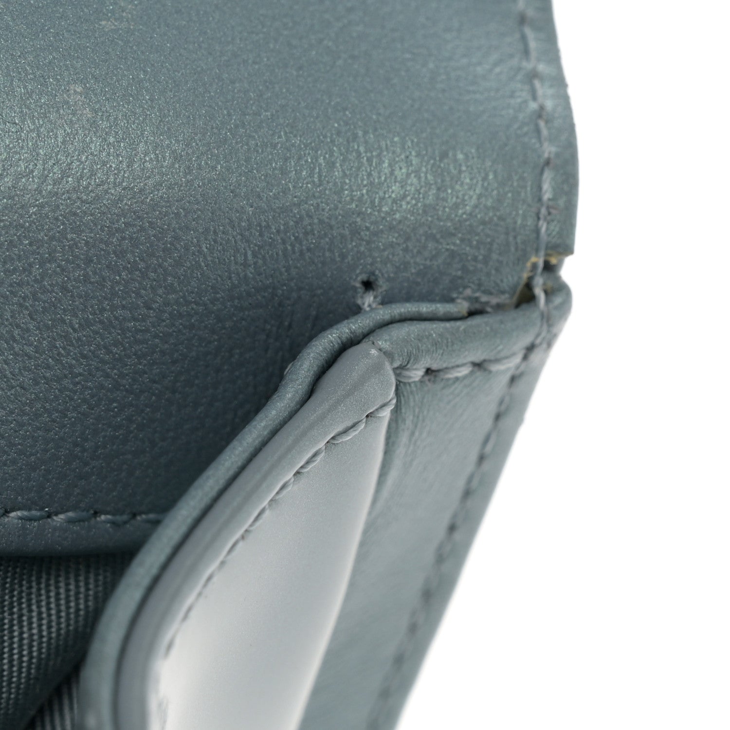 Chanel Iridescent Glazed Calfskin Quilted New Medium Boy Flap Light Blue 11 of 11