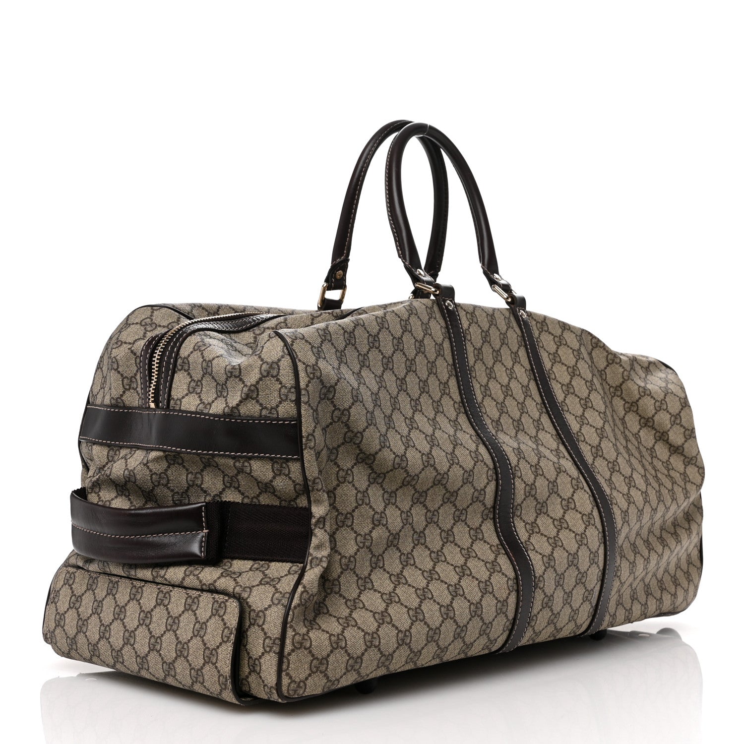 Gucci GG Plus Monogram Large Carry On Duffle Trolley Brown 2 of 9