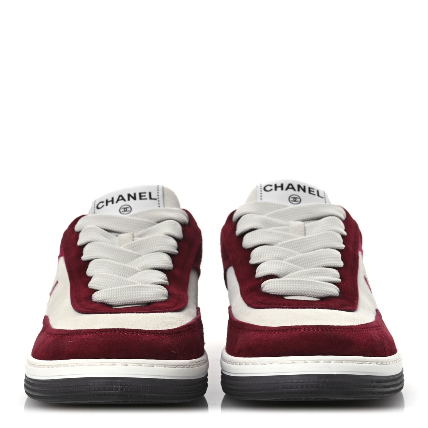 Suede Kidskin Womens CC Sneakers 38.5 Burgundy White