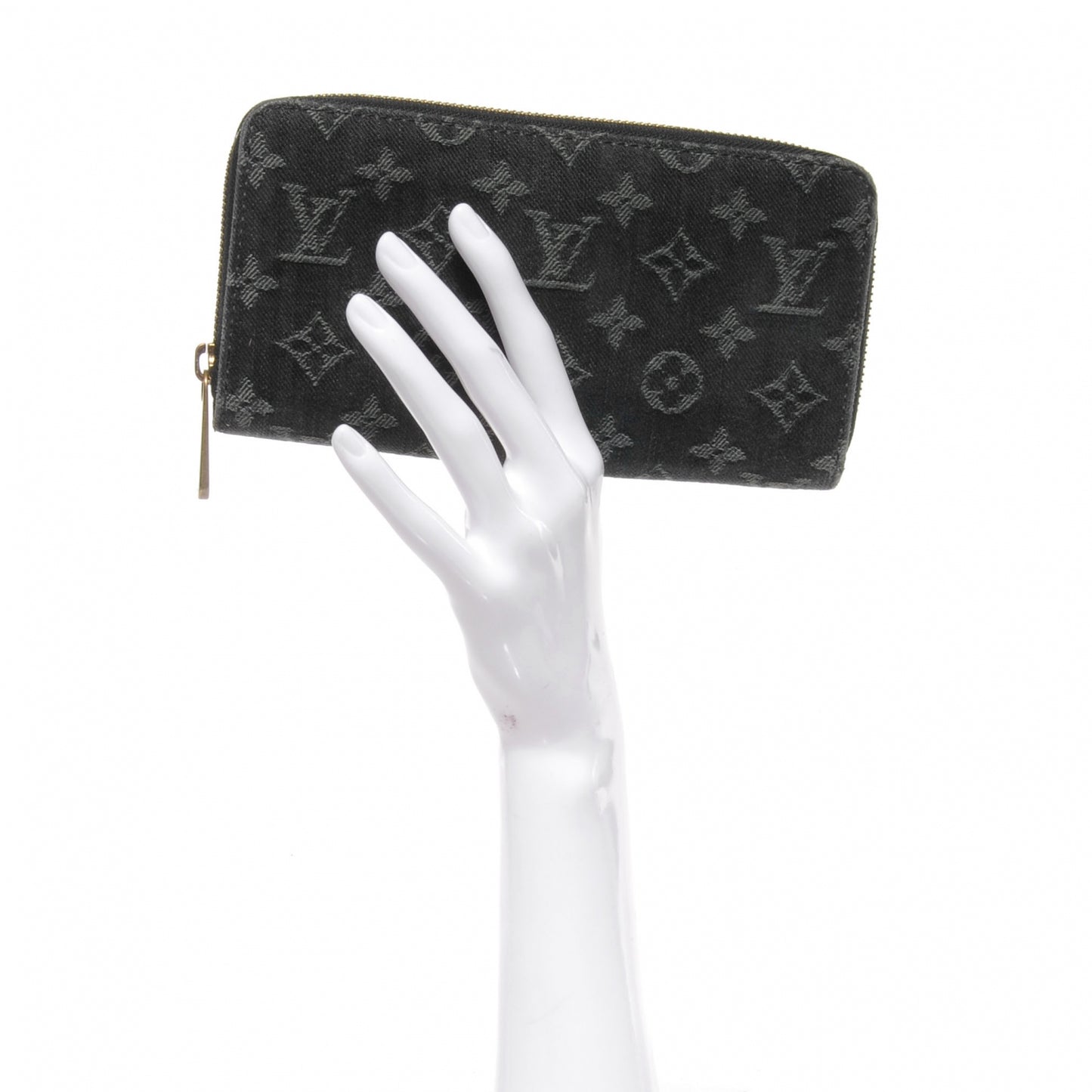 Denim Zippy Wallet Black